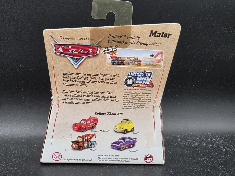 Disney Pixar CARS Pullbax Motor Mater Driving Action 2005 Series 1 New Pullback - Image 4 of 4