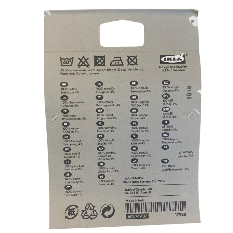 Par de fundas de almohada Ikea Vilmie WILJ naranja negro a rayas lunares algodón 16"x24" Foto 3 de 4