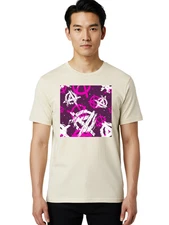 Anarchy-Symbols Mens Graphic Tee, 100% Cotton, Casual Summer Wear