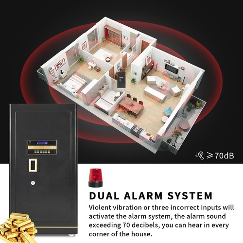 MLJ 8.1 Cu. Ft. Large Security Safe,Waterproof and Fireproof Safe, Home Safe ... - Picture 5 of 7