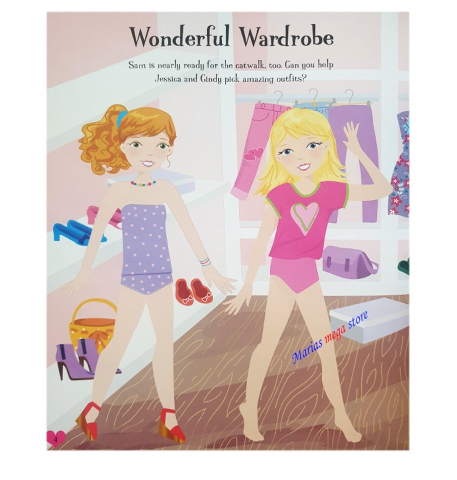 FASHION PRINCESS DRESS UP FUN -COLOURING STICKER ACTIVITY BOOK-OVER 50 ...