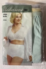 Underscore 3 Pairs Cotton Briefs Panties M/6 Pastel Colors JCPenney NEW
