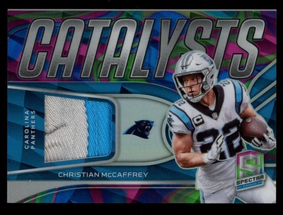 CHRISTIAN MCCAFFREY 2022 Panini Spectra Catalysts Patch Neon Marble /4 #CAT-CM