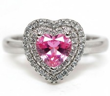 2CT Heat Treated Pink Topaz 925 Sterling Silver Ring Sz 6,7,8,9 MK4
