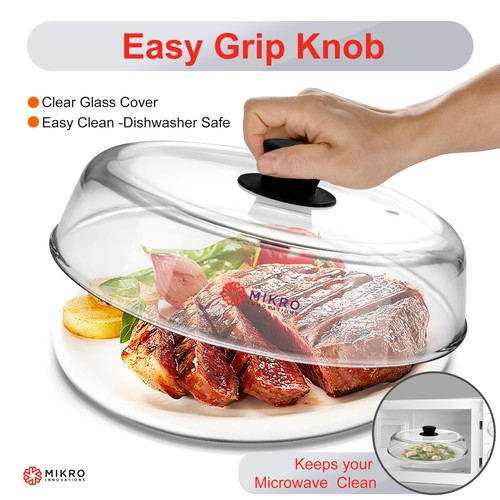 Glass Microwave splatter cover for food plate - Sturdy Borosilicate glass spl... - Picture 5 of 6
