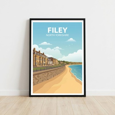 Filey North Yorkshire Reise Poster Wandbild Kunstdruck Urlaub Geschenk