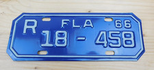 Vintage 1966 Florida Motorcycle License Plate Tag R 18-458