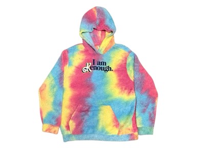 Barbie Movie Hoodie Adult XL Fleece I Am Kenough Mattel Colorful Tie Dye Sherpa