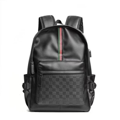 Leather Backpack School College Bookbag Leisure Business Travel Hiking Rucksa...