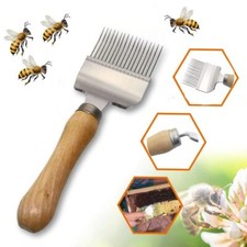 Bee Hive Uncapping Scraper Honey Honeycomb Wooden Handle Stainless Steel Pin 