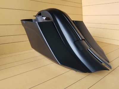 Harley 7'' Down & Out 14'' Back Stretched SaddleBags Overlay Fender 97-08 FLH