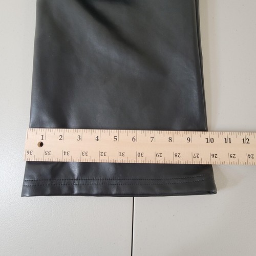 BAGATELLE COLLECTION Black Faux Leather High Waist Crop Wide Leg Pants M - Picture 8 of 15