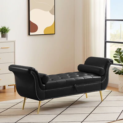 Sleeper Sofa Couch Convertible Sofa Bed Living Room Futon PU Leather W/ Pillows