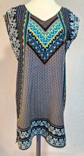 BeBop Women’s Dress Shift  Multicolor Artsy Geometric Aztec Bright  Size M