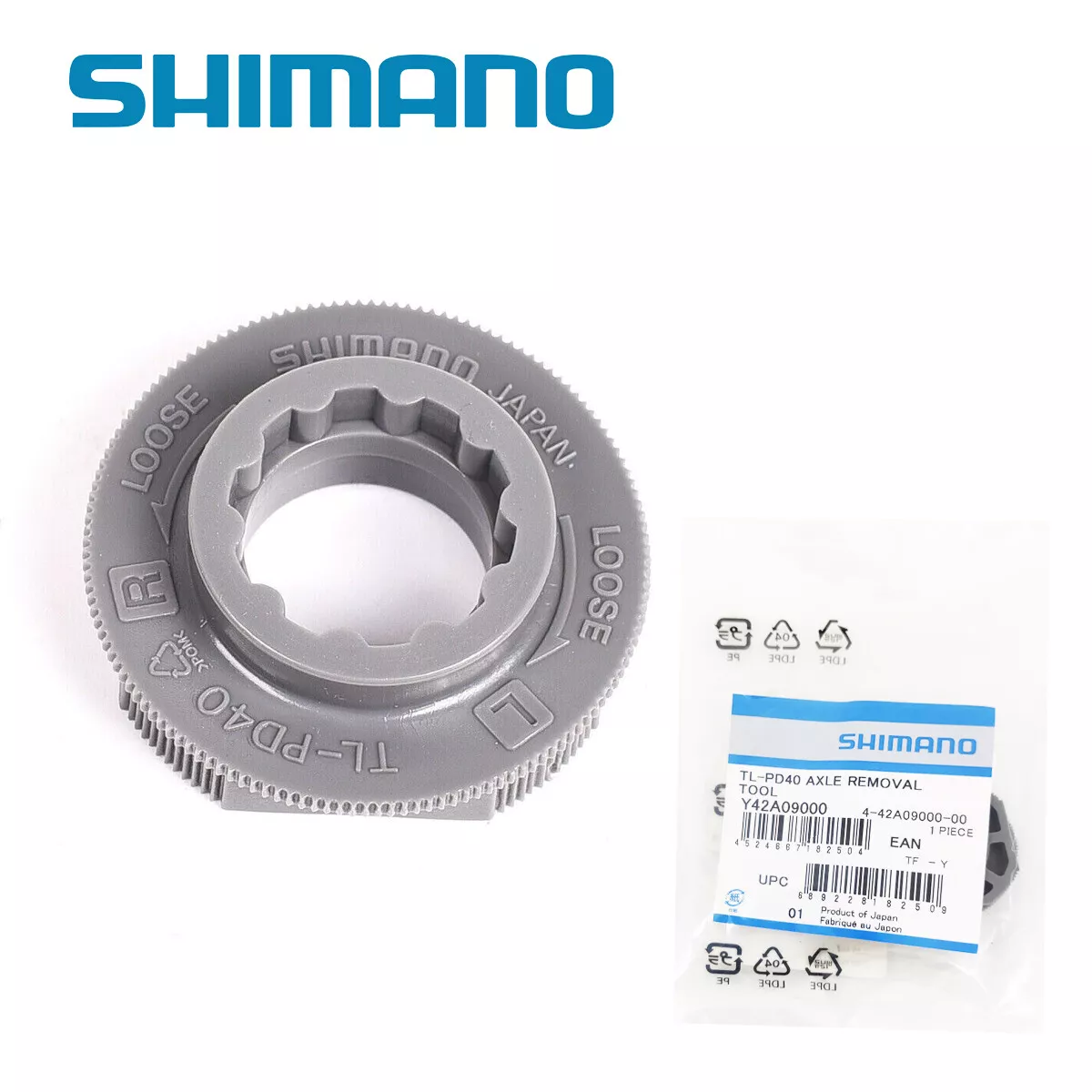 1x Shimano TL PD40 SPD Pedal Axle Spindle Lockring Removal Tool Grey