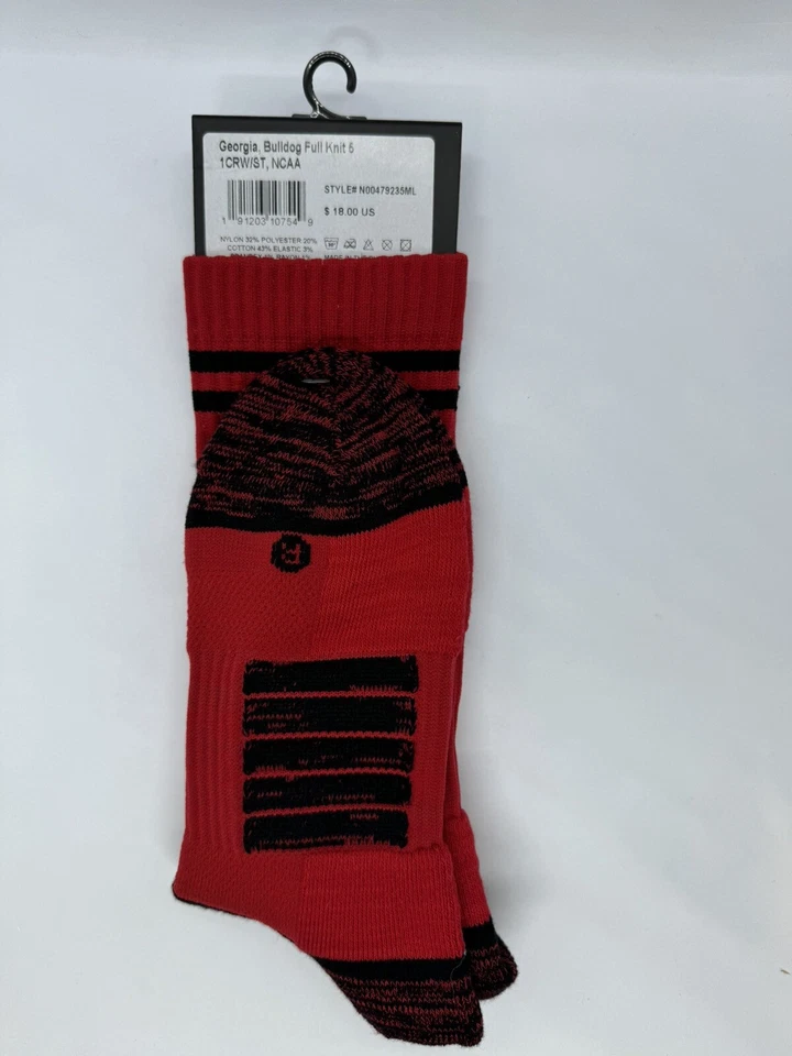 Strideline Georgia Bulldogs Size M/L (M 8-12) Full Knit Socks NWT $18 NCAA Red - Image 2 of 2