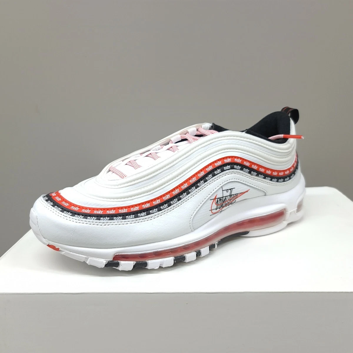 Nike air max 97 trainer black / white / white clearance swoosh