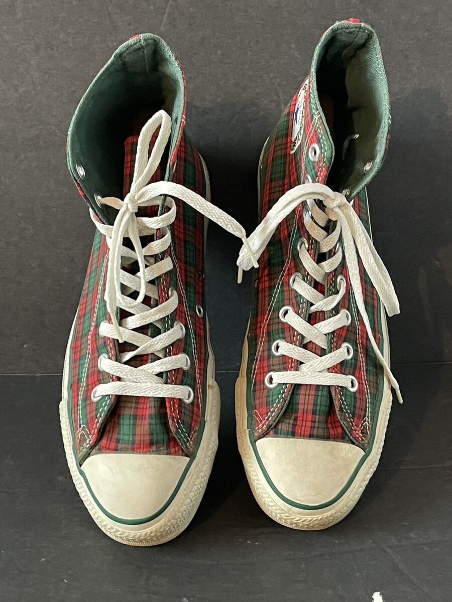 Vintage Converse All Star Hi Top Christmas Plaid Made In The Vintage Converse All Star Hi Top Christmas Plaid Made In The