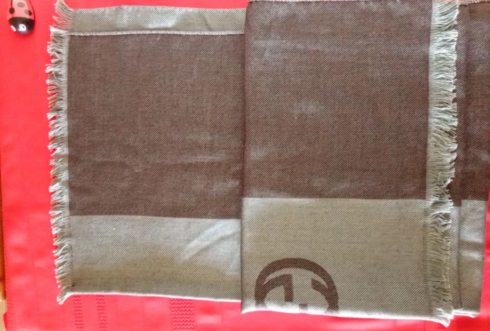 Écharpe unisexe Gucci gris marron 50 % laine 50 % soie 170