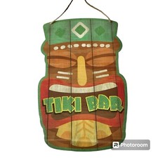 TIKI BAR God Hawaiian Luau Sign Wall Door Decor Polynesian Party Decoration
