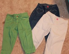 LOT OF 3 * Girls' Size 4 PANTS KHAKIS JEANS (Jumping Beans & Faded Glory) EUC