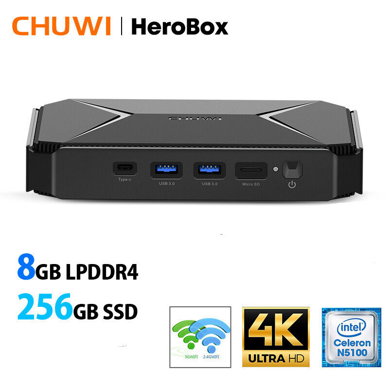 forkorte bar Dom CHUWI Windows 11 Mini PC Intel N5100 Quad Core 2.7GHz 8GB RAM DDR4 256GB  SSD | eBay