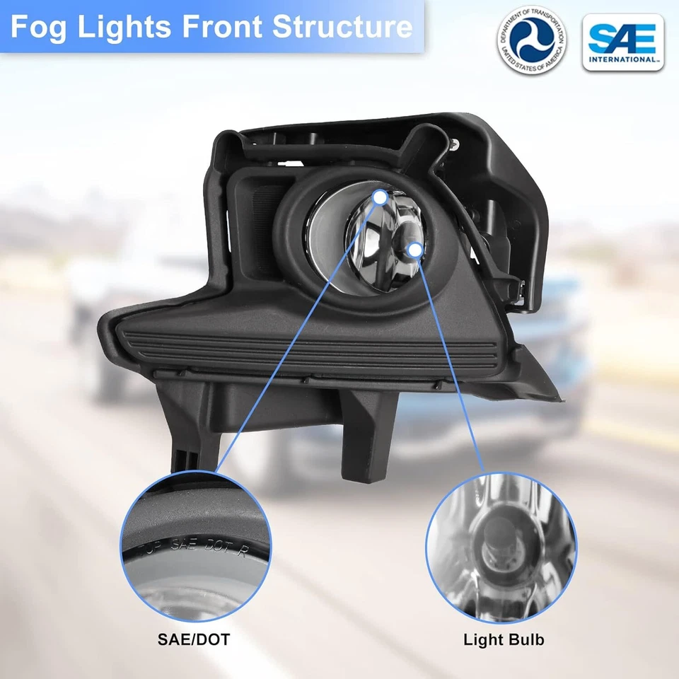 Fog Lights Assembly For 2014 2015 2016 Toyota Highlander Bumper Lamps Wiring Kit — 第 3/4 张图片