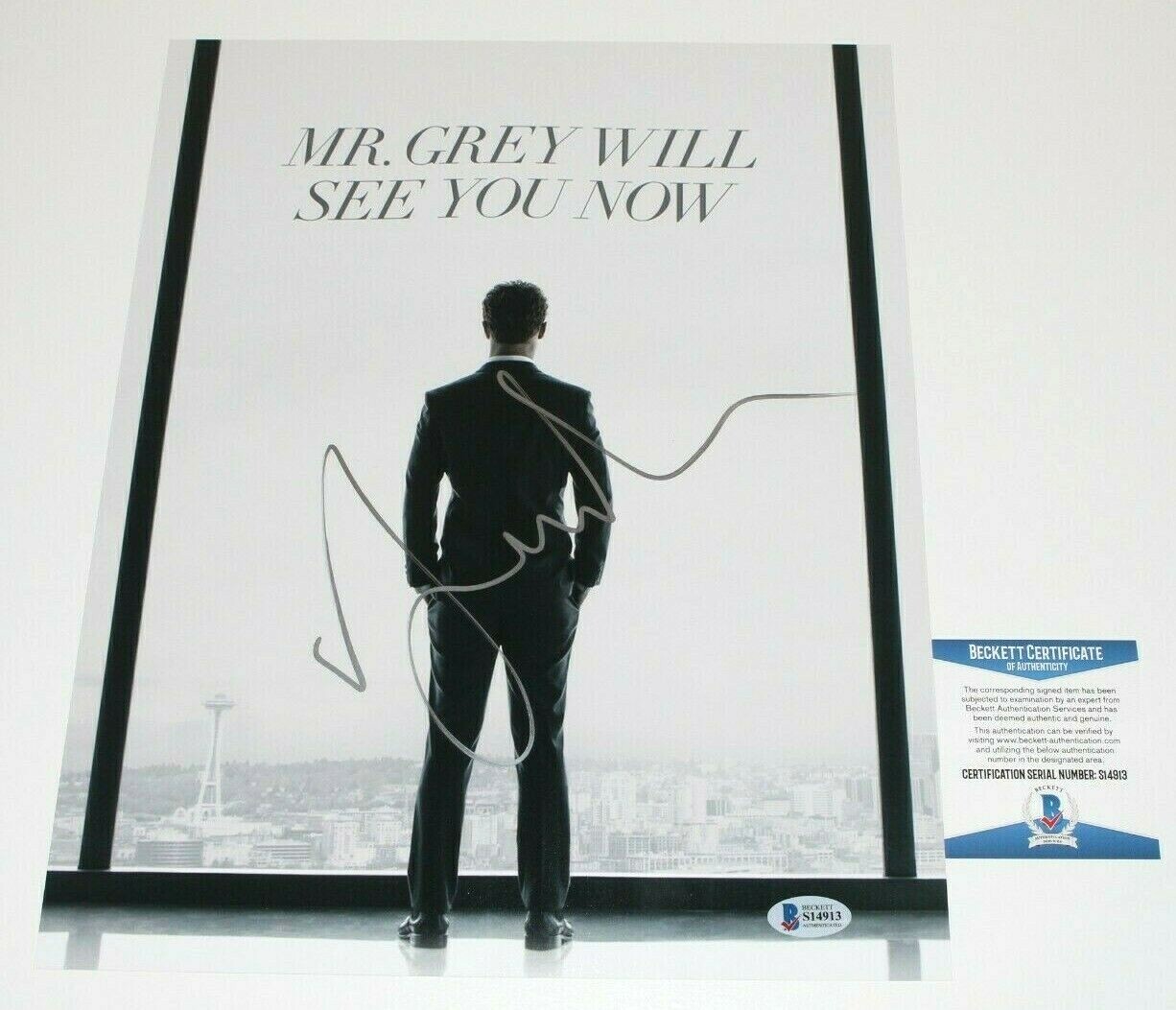 JAMIE DORNAN SIGNED '50 SHADES OF GREY' POSTER 11x14 MOVIE PHOTO BECKETT COA 