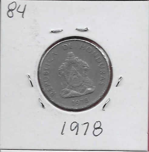 HONDURAS 50 CENTAVOS 1978 PIRAMIDE SENZA NUVOLE, STEMMA, DATA SOTTO",Repubblica - Foto 2 di 2