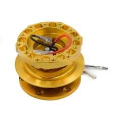 GOLD - 12 Bolts Car Steering Wheel Quick Release Hub Adapter Boss Kit 