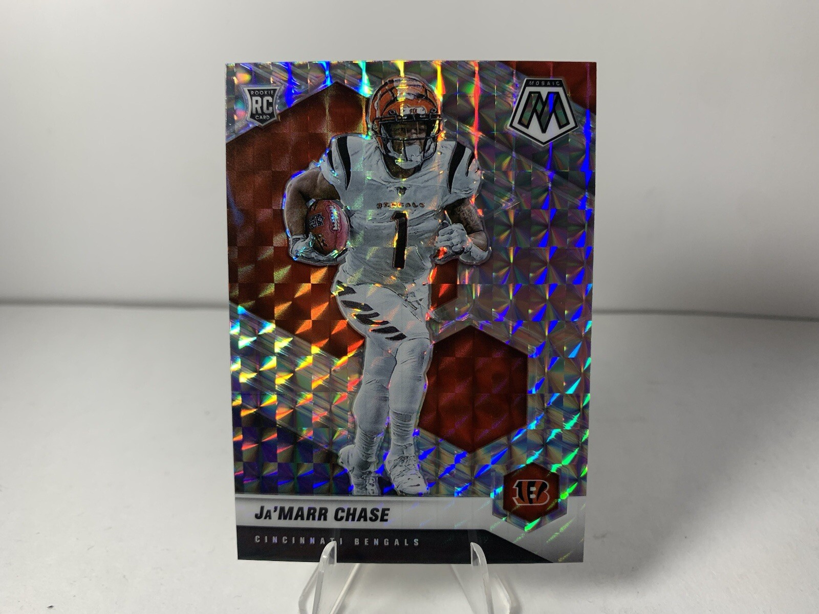 2021 Panini Mosaic #307 Ja'Marr Chase RC Rookie Silver Prizm BENGALS
