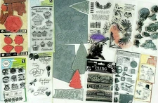 Holiday and Celebrations Unmounted Clear and Rubber Stamps Set Of 16 New & Used
