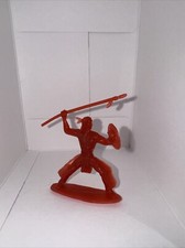 Vintage Army Men Red Plastic Indian Warrior Toy Soldier