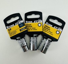 Titan INDIVIDUAL 3/8  Drive Shallow Metric So...