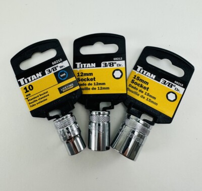 Titan INDIVIDUAL 3/8  Drive Shallow Metric Socket Choose From 6mm - 22mm