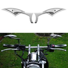 Chrome 8mm 10mm Blade Motorcycle Cruiser Chopper Rear View Mirrors For Harley
