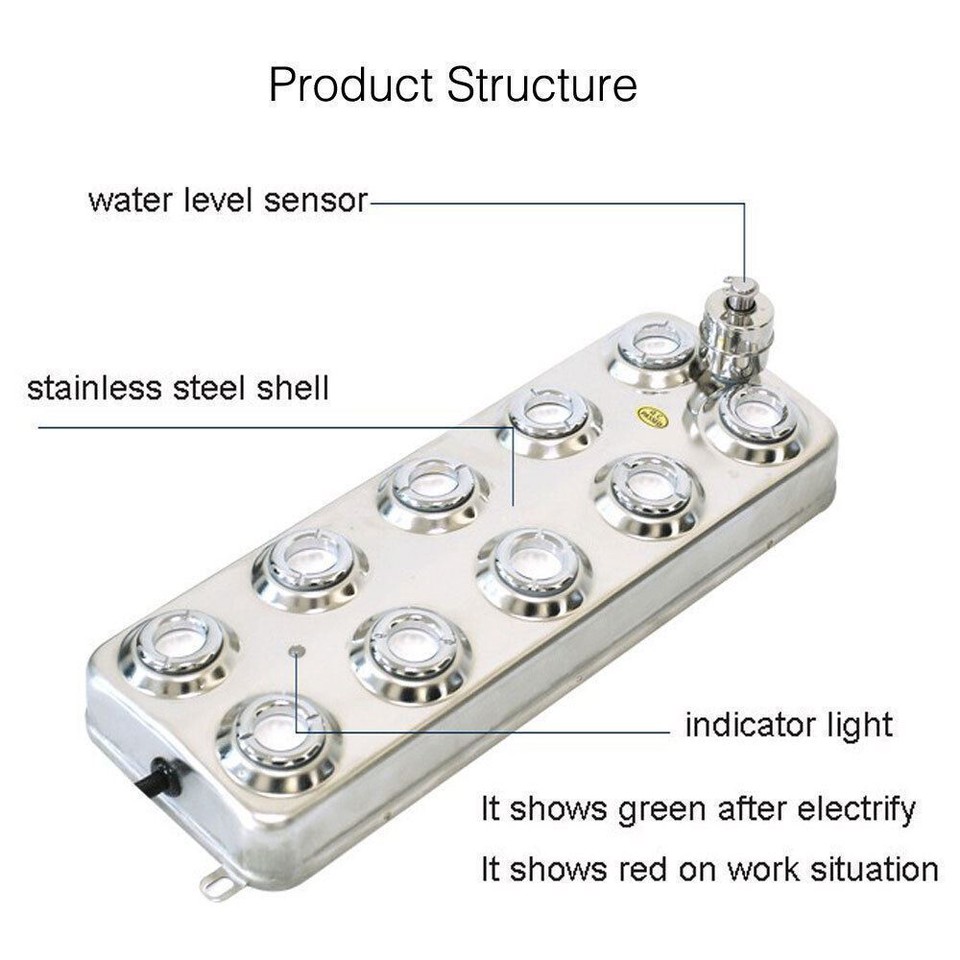 10 Heads Ultrasonic Mist Maker Water Pond Hydroponics Fogger Humidifier