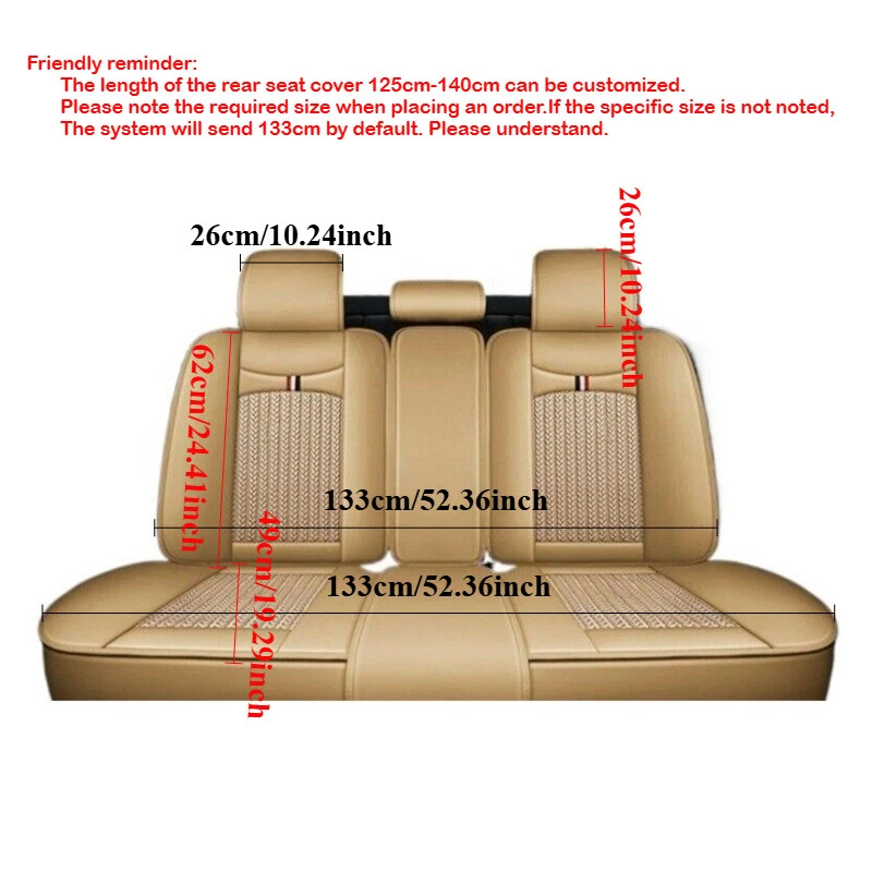 Fundas de asiento de auto delanteras y traseras completas de cuero PU de seda helada para Bentley Foto 2 de 4