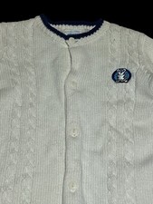 NWT Little Me Infant Knit Playwear 3 Pc Set 18 Mo Romper Hat Booties; Cream