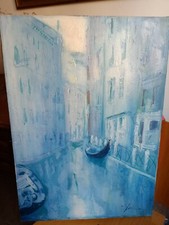 Svendo Aldo Dorella:Venezia monocromatica ad Olio su tela 50x70.meno di 200 euro