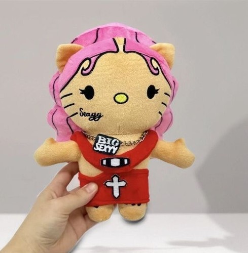 24Cm Hello Kitty as Sexyy Red Plush Doll Rapper Figure Gift Collectable ...