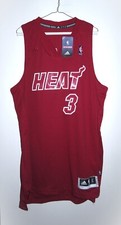 New Adidas Miami Heat Dwyane Wade 3 Alternate Red Jersey Medium Large L Hot Red