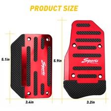 2pc Red Non-slip Automatic Gas Brake Foot Pedal Pad Cover For Car Auto Parts Eom 2pc Red Non-slip Automatic Gas Brake Foot Pedal Pad Cover For Car Auto Parts Eom