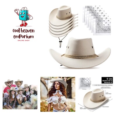 12 Pack Cowboy Hats for Women Wedding Party Favors Costume Accessories Fun Express Cowboy Hat Straw Cowgirl Hat Bulk 12 Pack  main image 3