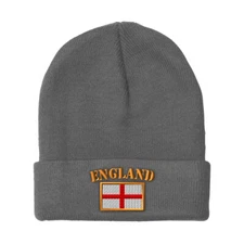 Beanies for Men England Flag Embroidery Winter Hats Women Acrylic Skull Cap