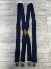 VTG Levis Adjustable Suspenders Braves Work Wear Blue X Back Clip On