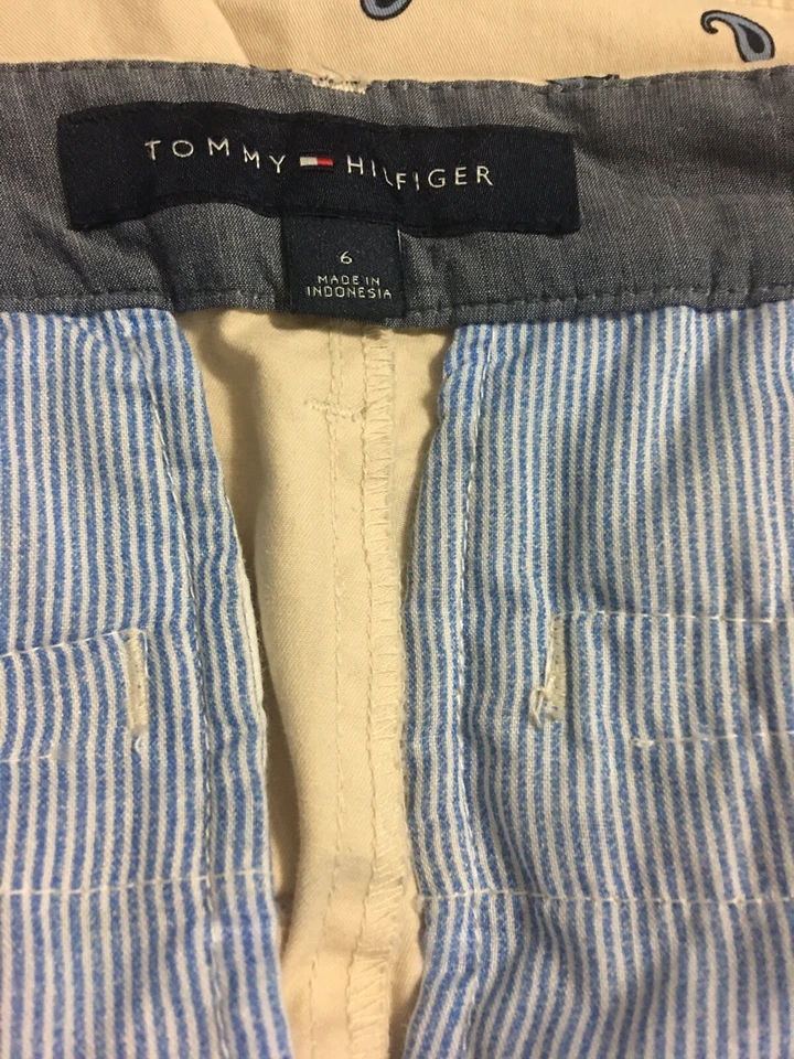 Pantalones Cortos Tommy Hilfiger Mujer Azul Marfil Paisley Talla 6 Foto 4 de 4