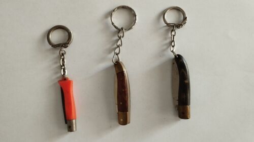 Lot de 3 Porte-clés Petits Couteaux Style LAGUIOLE et OPINEL Keychain  Vintage - Photo 1/2