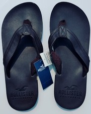 NEW HOLLISTER by Abercrombie & Fitch Leather Flip Flops -  Men's size M SAVE!!!