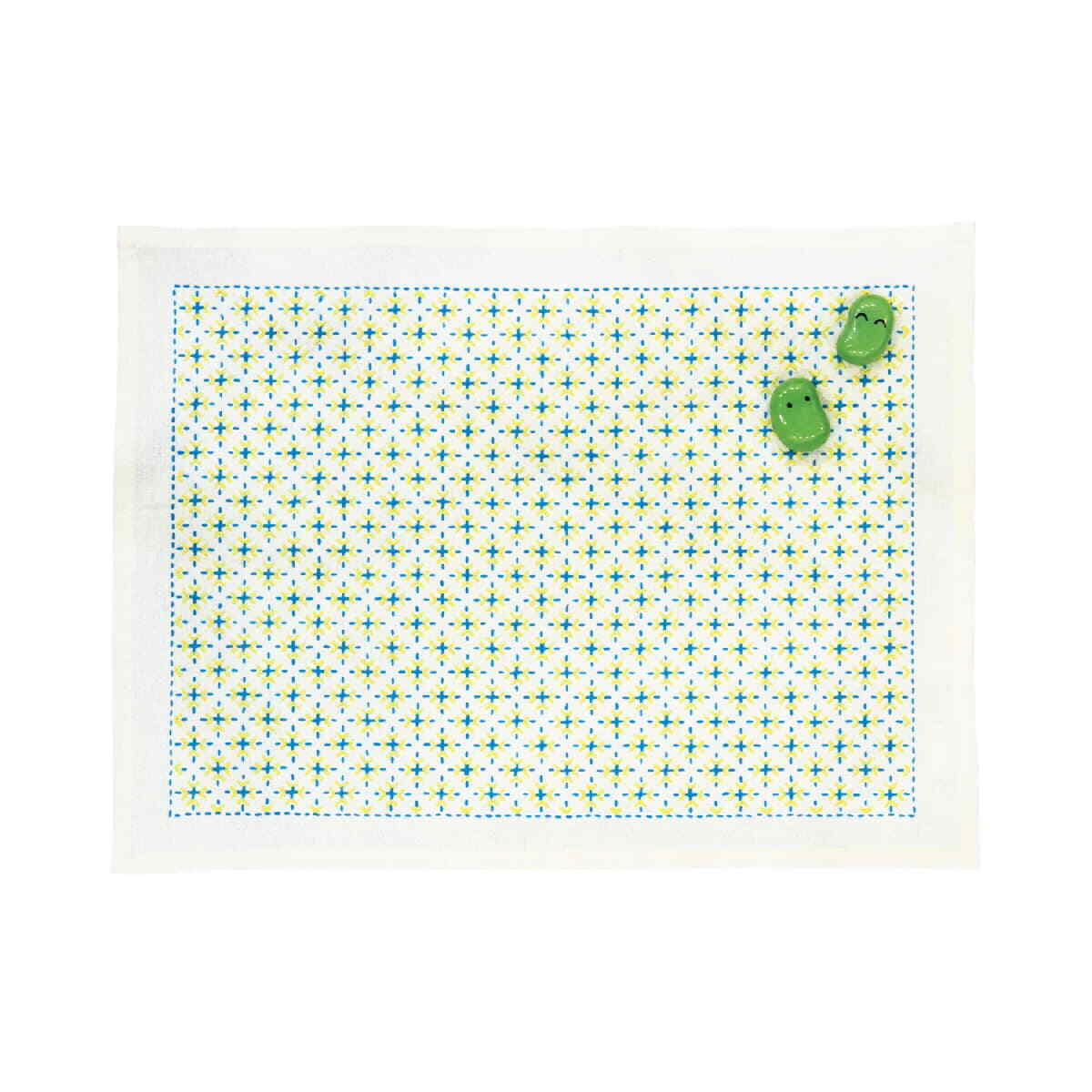 Olympus stamped Hitomezashi Sashiko stitch kit ""Placemat"", 33x43cm, Original fro